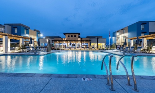 nightime view of pool