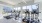 Fitness center workout machines, Large windows, LED lighting